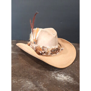70s Vintage Resistol Self Conforming Roughout Leather Cowboy Hat SZ 7 Western